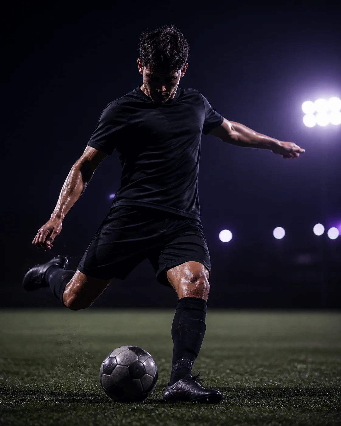 Football campaign filmed under stadium lights